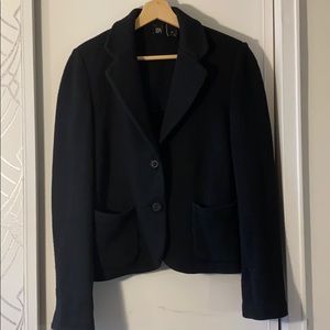 S5A black sweater knit wool blazer M